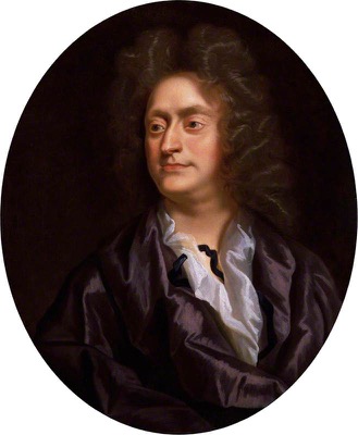 Oval portrait of Henry Purcell in a long curled wig and dark robe